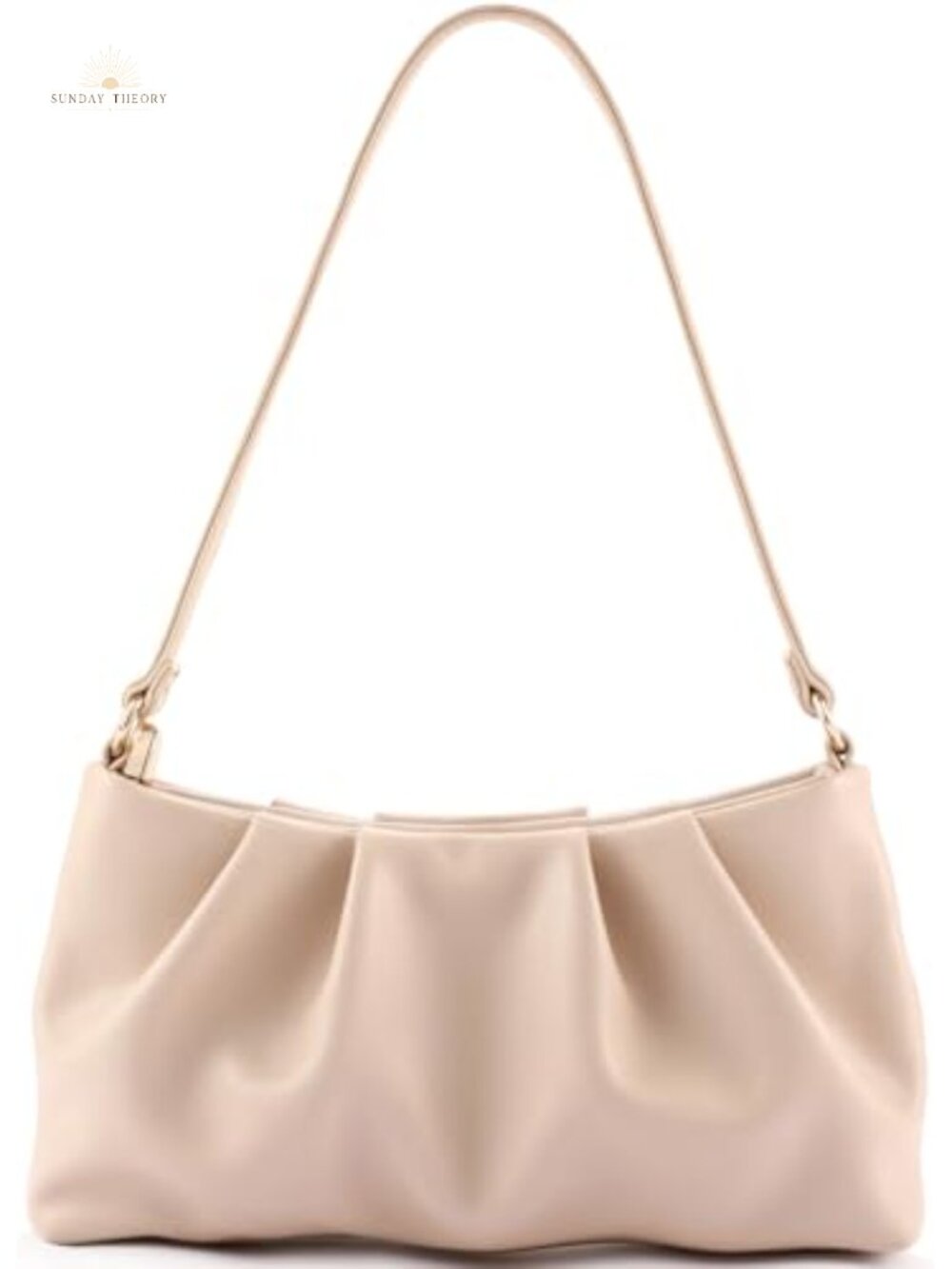 Women's PU Leather Pleated Clutch Evening Handbag Detachable Chain Strap